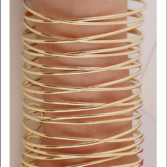 Goldtone adjustable openwork cuff bracelet - Picture 5 of 5